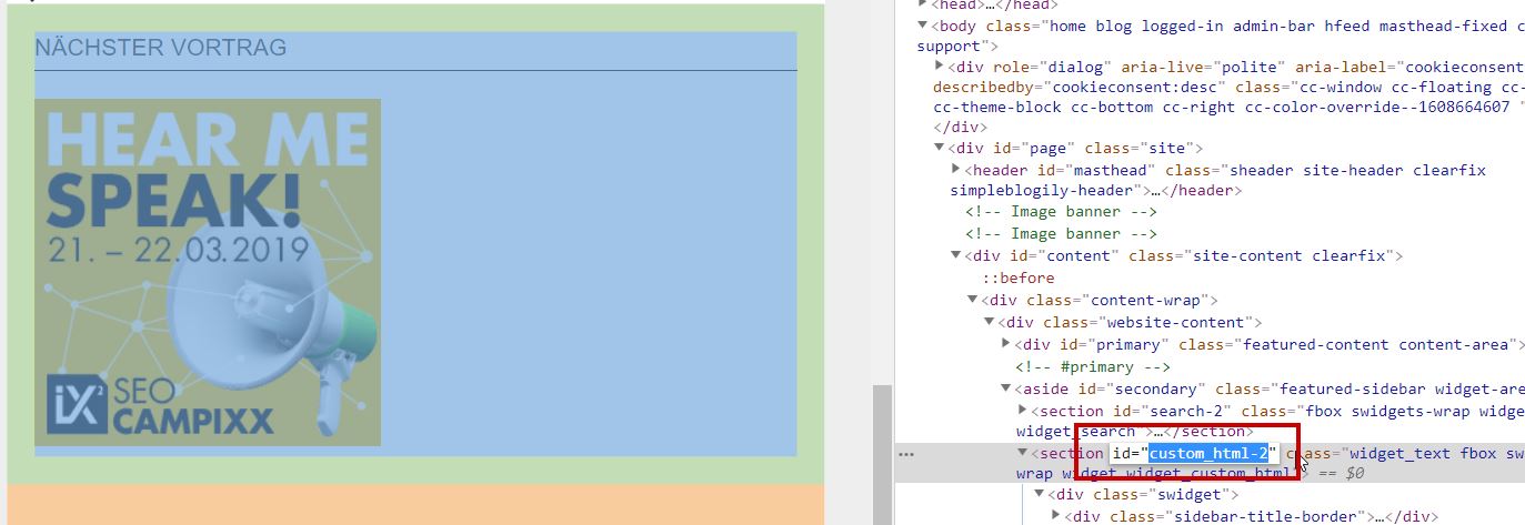 Element-ID im HTML Dokument - Trigger für Element Visibility